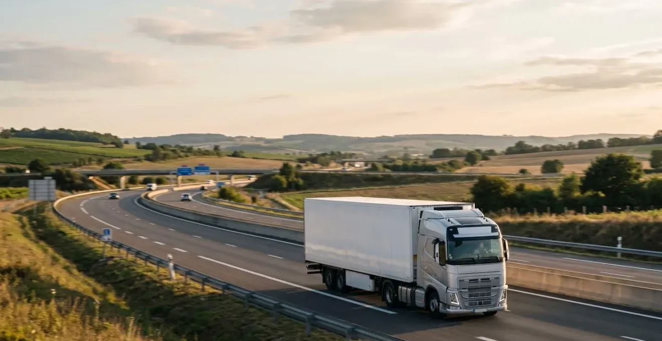 Camion de transport routier équipé pour le transport de marchandises spécialisées circulant en France